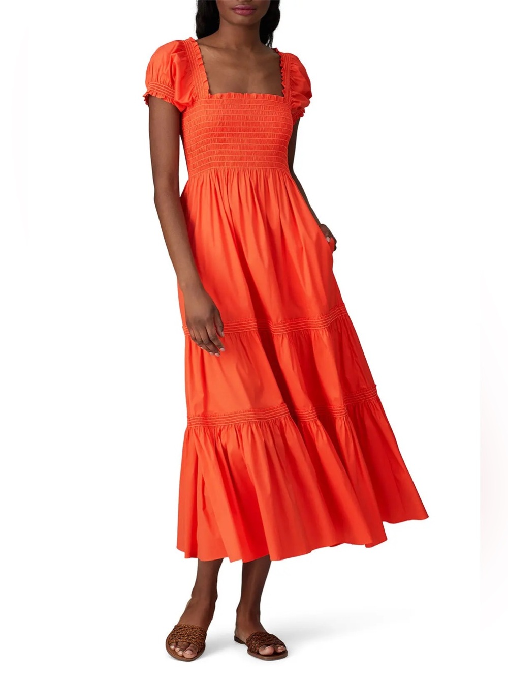 Tory Burch Smocked Midi Dress